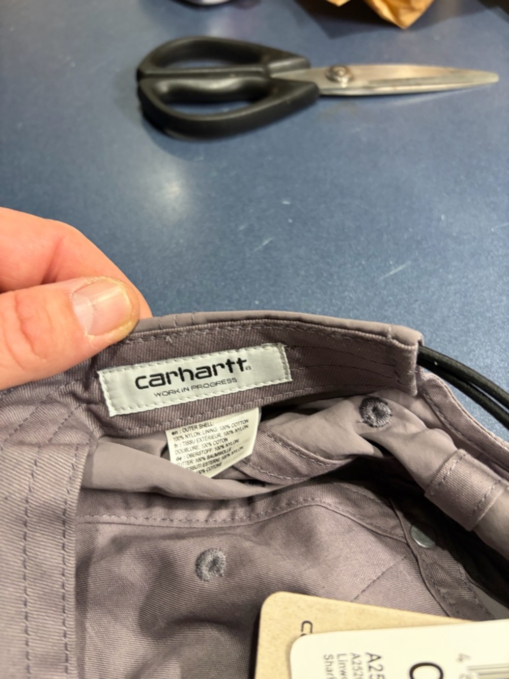 Carhartt Taupe/Gray Logo Cap with Pertex Tags - Picture 6 of 10